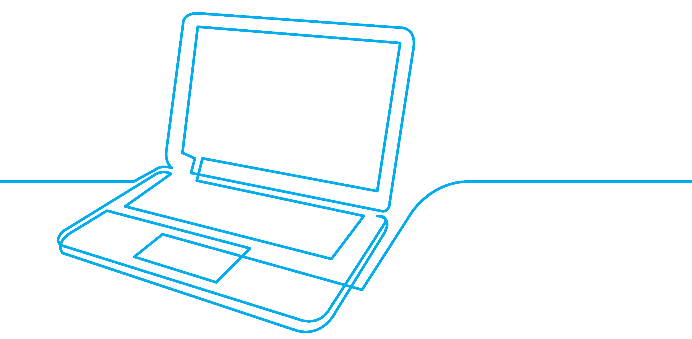 Line drawing of a laptop